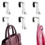 mDesign Modern Metal and Plastic Office Over The Cubicle Storage Organizer Hooks - Wall Panel Hangers for Hanging Accessories, Coats, Hats, Purses, Bags, Keychain - 6 Pack - Clear/Brushed mDesign Modern Metal and Plastic Office Over The Cubicle Storage Organizer Hooks - Wall Panel Hangers for Hanging Accessories, Coats, Hats, Purses, Bags, Keychain - 6 Pack - Clear/Brushed