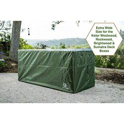 YardStash Deck Boxes Cover XXL to Protect Extra Wide Deck Boxes: Keter Westwood Deck Boxes Cover, Keter Rockwood Deck Boxes Cover, Keter Brightwood Deck Boxes Cover, Keter Sumatra Deck Boxes Cover & More