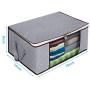 Awekris Foldable Storage Bag, Set of 3 Large Foldable Clothes Organizer, Clear Window & Carry Handles, Great for Clothes, Blankets, Closets, Bedrooms and More (Grey)