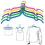 10pcs Portable Clothes Hanger Foldable Clothes Drying Rack for Travel Random Color