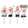 Astra Gourmet Pack of 4 Resin French Chef Figurine Wall Hooks Decorative Cook Wall Mount Rack Hook Hanger(Assorted Style)