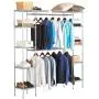 Seville Classics Expandable Double-Rod Clothes Rack Closet Organizer System, 58" to 83" W x 14" D x 72", Plated Steel Seville Classics Expandable Double-Rod Clothes Rack Closet Organizer System, 58" to 83" W x 14" D x 72", Plated Steel
