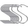 S Shaped Hooks Stainless Steel Metal Hangers Hanging Hooks for Kitchen, Work Shop, Bathroom, Garden (S/10pcs)