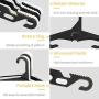 NICEDACK Premium Travel Hangers - 6 Pack Portable Folding Clothes Hangers - Super Bearing Collapsible Hanger Foldable Clothes Drying Rack for Travel, Indoor and Outdoor Use (3 Black&3 White)