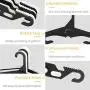 NICEDACK Premium Travel Hangers - 6 Pack Portable Folding Clothes Hangers - Super Bearing Collapsible Hanger Foldable Clothes Drying Rack for Travel, Indoor and Outdoor Use (3 Black&3 White)