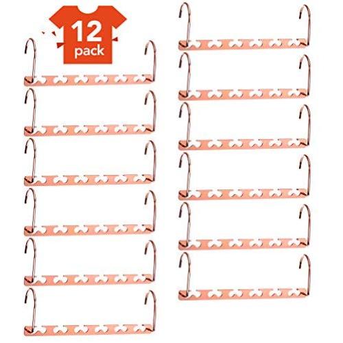 HOUSE DAY Magic Hangers Space Saving Hangers for Clothes Hangers Space Saving Wardrobe Clothing Hanger Oragnizer Closet Space Saver Hangers (12 Pack)