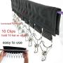 ALLOMN Hat Organizer, Cap Organizer Hanger Hat Racks with 10 Stainless Steel Clips Portable Clothes Hanger, Folding Clothes Hangers for Home or Travel (Black)