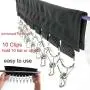 ALLOMN Hat Organizer, Cap Organizer Hanger Hat Racks with 10 Stainless Steel Clips Portable Clothes Hanger, Folding Clothes Hangers for Home or Travel (Black)