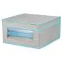 mDesign Soft Stackable Fabric Closet Storage Organizer Holder Bin with Clear Window, Attached Lid - for Bedroom, Hallway, Entryway, Bathroom - Textured Print - Medium, 6 Pack - Gray/Teal Blue mDesign Soft Stackable Fabric Closet Storage Organizer Holder Bin with Clear Window, Attached Lid - for Bedroom, Hallway, Entryway, Bathroom - Textured Print - Medium, 6 Pack - Gray/Teal Blue