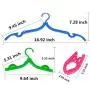 Sundell Portable Folding Clothes Hangers, Plastic Foldable Travel Drying Rack Colorful Lightweight Mini Coat Shirts Sweaters Dress Hangers Hook with Anti-Slip Groove for Travel,10Pcs