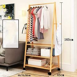 LBMy Hangers Coat Rack Bedroom Floor Hanger Removable Hanger Simple Nan Bamboo Clothes Rack Drying Rack Coat Hangers (Size : 80cm)