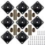 Anndason 8 Sets Furniture Leg Mounting Plates with Hanger Bolts Screws Great for Furniture Sofas Couches Seats (Black)