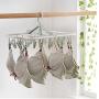 NIEHFIT Multi-Clip Drying Racks, Hook Hangers, Sock Dryer, Home Balcony Clothes Space Saver Drip Hanger,Rotary Airers (Color : Beige, Size : 32 PEG)
