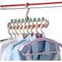 10pcs Random Color Magic Multi-Port Support Circle Clothes Hanger, Clothes Drying Rack Multifunction Plastic Clothes Hangers Home Storage Hangers
