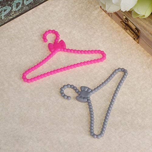 10 Pcs/Set Doll Clothes Hanger Holder Bar-bie House Dress Accessories Imagination