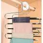 FindUWill Pants Hangers and Baby Clothes Dividers, S-Shaped 5 Layers 5 Levels Non Slip Pants Stainless Steel Hangers(4 Pack) and Baby Clothing Dividers(4 Pack) with a Marker Pen