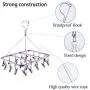 Bojly Drying Hanger Rack Foldable Clip and Laundry for Drying Clothes Socks Towels Lingerie Underwear Purple