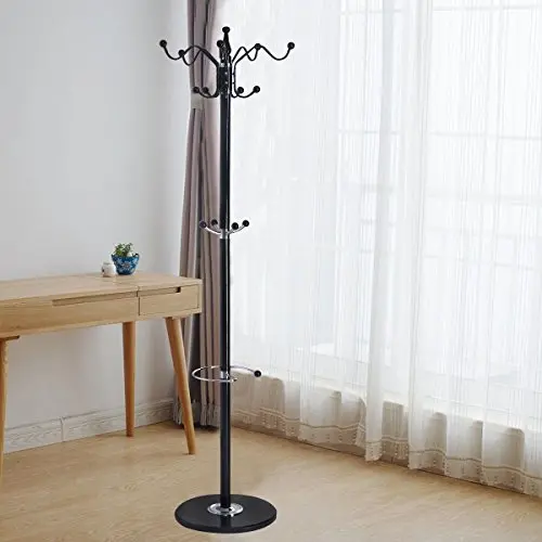 15 Hooks 70" Metal Coat Hat Jacket Stand Tree Holder Hanger Rack w/ Marble Base 15 Hooks 70" Metal Coat Hat Jacket Stand Tree Holder Hanger Rack w/ Marble Base