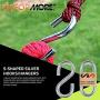 Performore 3 Inch S-Shaped Nickel Hooks Hangers Heavy-Duty Stainless Steel Nickel Hanger Storage Rack for Closet, Work Shop, Bathroom, Garden, House Kitchen (2 Pack)