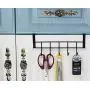 Ruiling 2-Pack 5 Hook Over the Cabinet Door Hanger Organizer, Black 5 Hooks Hanger Rack Organizer - for kitchen Home Office, Hanger Coats, Hats, Towels, More Use