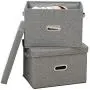 Polecasa Storage Bins with Lid-2 Pack-Removable Lid, Collapsible, Stackable, Linen Fabric. Storage Cubes Boxes Containers Organizer Basket for Home, Office, Bedroom, Closet, and Shelves(Medium| 26L) Polecasa Storage Bins with Lid-2 Pack-Removable Lid, Collapsible, Stackable, Linen Fabric. Storage Cubes Boxes Containers Organizer Basket for Home, Office, Bedroom, Closet, and Shelves(Medium| 26L)