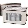 Household Essentials Natural 542 Vision Storage Boxes with Lid and Handles | Balloon Goblet Wine Glasses Canvas with Brown Trim Household Essentials Natural 542 Vision Storage Boxes with Lid and Handles | Balloon Goblet Wine Glasses Canvas with Brown Trim