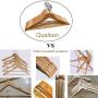 Qualsen Wooden Hangers with Non-Slip Strip ?30 Pack? Coat Suit Clothes Hanger (30 Set, Natural)