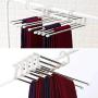 shlutesoy Multi-Layer Clothes Pants Hangers Wardrobe Jeans Stainless Steel Storage Rack - Black