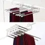 Grey990 Stainless Steel Multi-Layer Clothes Pants Hangers Wardrobe Jeans Storage Rack White