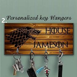 Key Hanger, Personalized Key Holder, Anniversary Gift, Housewarming Gift, game of thrones key holder,custom key rack,custom key holder,stark gift, stark key holder, key holder for wall