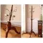 XIAOLONG Retro Clothes Rack Elegant Hat Coat Rack Coat Stand Classic Wooden Clothes Tree Modern Floor Hanger Living Room Office Bedroom (Color : Walnut Color)