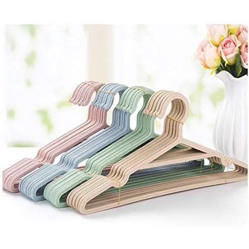 Portable Clothes Hangers Non-Slip Hook for Suit Coat Closet Garment Outdoor Drying Rack Plastic Clothing Hanger(10 Pieces/Lot)(Random Color)