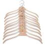 JS HANGER Wooden Hangers Light Weight Durable Natural Wood Suit/Coat Hanger with Soft Non-Slip Stripes Natural Finish, 30-Pack