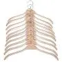 JS HANGER Wooden Hangers Light Weight Durable Natural Wood Suit/Coat Hanger with Soft Non-Slip Stripes Natural Finish, 30-Pack