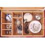 Multikeep Adjustable Tea Boxes 128 Tea Bag Storage Organizer Bamboo Latching Lid (Blank Lid)