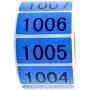 Blue Enzo Consecutively Numbered Sticker Labels 1.5 x 0.75” Water Proof Oil Resistance from Serial Number 1001 to 2000 1.7” Core Roll