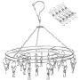 Amagoing Hanging Drying Rack Laundry Drip Hanger with 20 Clips and 10 Replacement for Drying Socks, Baby Clothes, Bras, Towel, Underwear, Hat, Scarf, Pants, Gloves