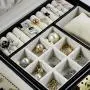 BEGHOME 2-Layer Leather Jewelry Boxes 36 Compartments Storage Case Bracelet Necklace Ring Bracelet Storage Box