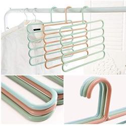 5pcs Random Color Pants Hangers Holders Multifunction Trousers Hanger Storage Rack Clothes Hanger Tie Scarfs Belt Towel Non-Slip Magic Hanger