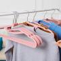 SAASNY Standard Hangers Plastic Hangers,Premium S-Shaped Pp Plastic Clothes Hangers,Set of 25,Space-Saving Clothes Hangers,Non-Slip,for Jackets,Shirts,Dresses,Scarves(Pink) for Drying and Storage