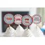 Firetruck Fireman Birthday Door Sign Hanger - Red/Light Blue Stripe - Party Pack Specials - Matching Items Available - Favor Tags, Banners, Cupcake Toppers etc.