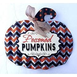 Halloween Greetings Galvanized pumpkin wall decoration front door hanger