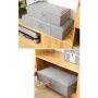 YOUTHUP Folding Storage Boxes with Zip Lid and Handles, Washable Dual-Zipper Storage Basket Coffee Small