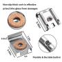Mirror Hanger Clips Set, 2 Sets (8 Pieces) Unframed Mirror Mount Clips, Metal Spring Loaded Mirror Hanger Clips with Screws and Rawl Plugs