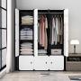 KOUSI Portable Wardrobe Closets 14&quotx18" Depth Cube Storage, Bedroom Armoire, Storage Organizer with Doors, 6 Cubes + 2 Hangers