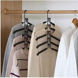 2pcs 5 in 1 Multi-Layer Clothes Hangers Space-Saving Multiple Non-Slip Hanger for Wardrobe