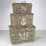 Maine Furniture Co. Kubu Rattan Baskets Set of 3, Boxes with Handle, Multifunctional Storage Organizer, Incredibly Sturdy and Stylish-Small, Medium and Large Size, 40 x 60 x 35 cm, Natural