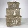 Maine Furniture Co. Kubu Rattan Baskets Set of 3, Boxes with Handle, Multifunctional Storage Organizer, Incredibly Sturdy and Stylish-Small, Medium and Large Size, 40 x 60 x 35 cm, Natural