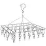 Sock Drying Racks Laundry Drip Hanger Rectangle with 30pcs Pegs Indoor Outdoor Clothesline Hanging Dryer Clothespins Drying Baby Clothes, Towels, Underwear, Lingerie (stainless steel sock dryer rack)