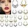 Maggie 11Pcs Fake Septum Clicker Nose Ring Rhinestone Non Piercing Hanger Clip Body Jewelry Maggie 11Pcs Fake Septum Clicker Nose Ring Rhinestone Non Piercing Hanger Clip Body Jewelry